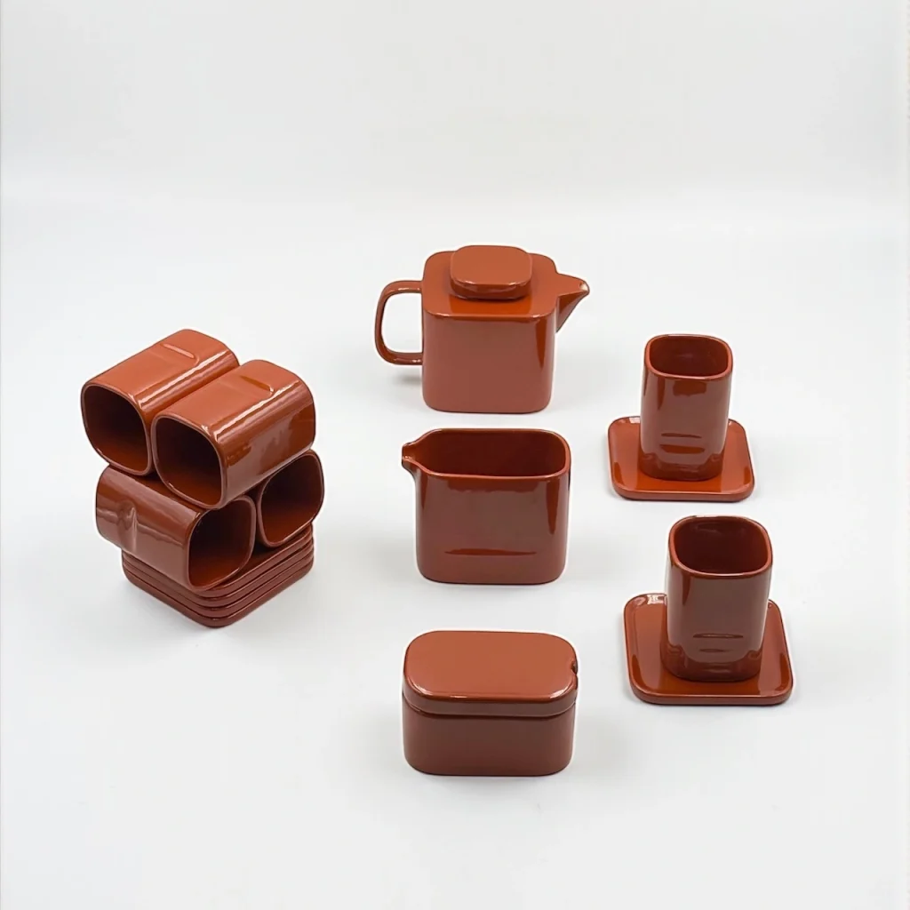 Vintage Sakura tea set block by Makio Hasuike 1967